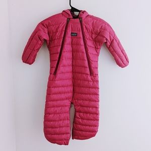 Patagonia Toddler Goose Down Sweater Bunting Puffer Snowsuit Size 12 M Pink Girl